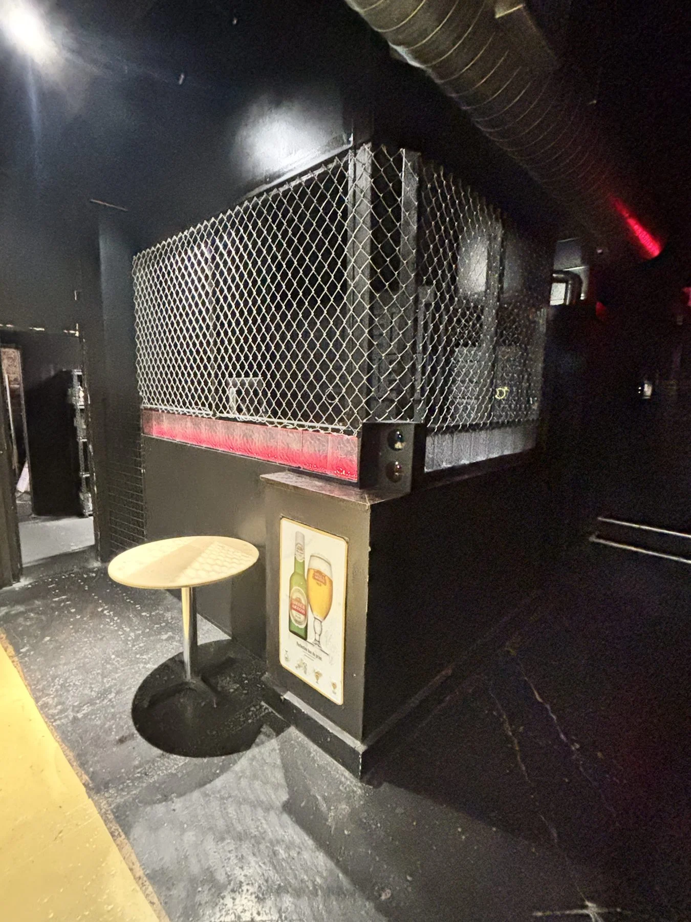 New DJ booth and shelving inside a renovated Tulsa commercial building